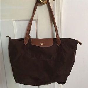 Longchamp le pliage large tote chocolate brown
